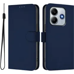 Coque portefeuille Phonesta Soft Skin pour Xiaomi Redmi Note 14 4G - Bleu foncé