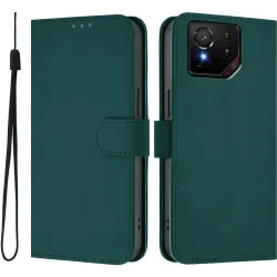 Coque portefeuille Phonesta Soft Skin pour Asus ROG Phone 9/9 Pro - Vert foncé