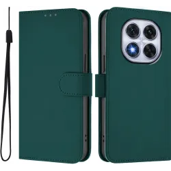 Coque portefeuille Phonesta Soft Skin pour Xiaomi Redmi Note 14 Pro 5G/14 Pro Plus / Xiaomi Poco X7 - Vert foncé