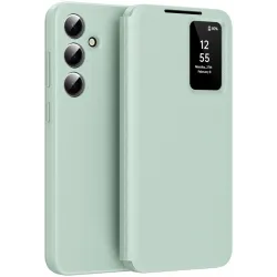 Coque portefeuille Phonesta Smart Window pour Samsung Galaxy S24 - Vert clair