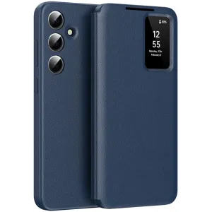 Coque portefeuille Phonesta Smart Window pour Samsung Galaxy S24 Plus - Bleu foncé