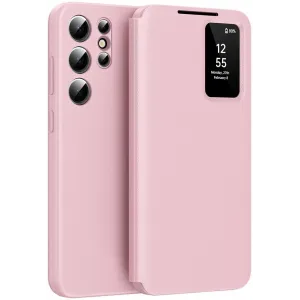 Coque portefeuille Phonesta Smart Window pour Samsung Galaxy S24 Ultra - Rose