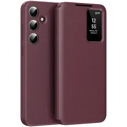 Coque portefeuille Phonesta Smart Window pour Samsung Galaxy S25 Plus - Bordeaux