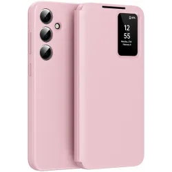 Coque portefeuille Phonesta Smart Window pour Samsung Galaxy S25 Plus - Rose