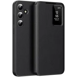 Coque portefeuille Phonesta Smart Window pour Samsung Galaxy S25 Plus - Noir