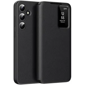 Coque portefeuille Phonesta Smart Window pour Samsung Galaxy S25 Plus - Noir