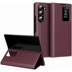 Coque portefeuille Phonesta Smart Window pour Samsung Galaxy Z Fold 6 - Bordeaux