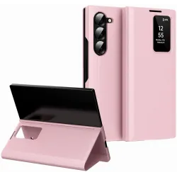 Coque portefeuille Phonesta Smart Window pour Samsung Galaxy Z Fold 6 - Rose