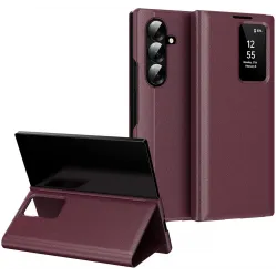 Coque portefeuille Phonesta Smart Window pour Samsung Galaxy Z Fold 7 - Bordeaux