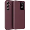 Coque portefeuille Phonesta Smart Window pour Samsung Galaxy S25 FE - Bordeaux 0