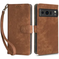 Coque portefeuille Phonesta Vintage Skin pour Google Pixel 8 Pro - Marron