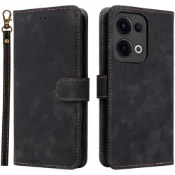 Coque portefeuille Phonesta Vintage Skin pour Oppo Reno13 - Noir
