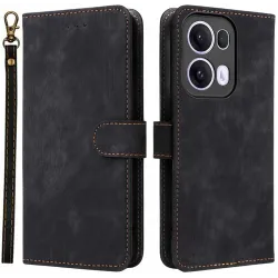 Coque portefeuille Phonesta Vintage Skin pour Oppo Reno13 Pro - Noir