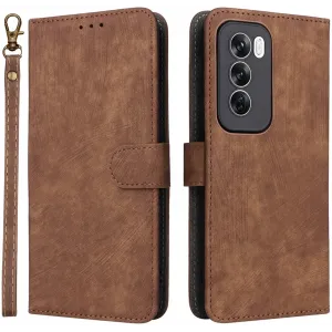 Coque portefeuille Phonesta Vintage Skin pour Oppo Reno12 Pro - Marron