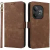 Coque portefeuille Phonesta Vintage Skin pour Realme GT 6 - Marron
