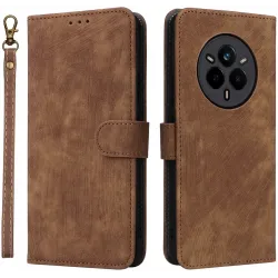 Coque portefeuille Phonesta Vintage Skin pour Realme 14 Pro - Marron