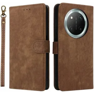 Coque portefeuille Phonesta Vintage Skin pour HONOR Magic7 Lite - Marron