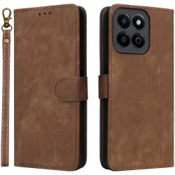 Coque portefeuille Phonesta Vintage Skin pour HONOR 200 Smart - Marron