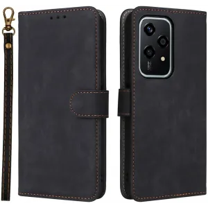 Coque portefeuille Phonesta Vintage Skin pour HONOR 200 Lite - Noir