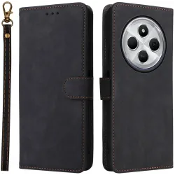 Coque portefeuille Phonesta Vintage Skin pour Xiaomi Redmi 14C / Xiaomi Poco C75 - Noir