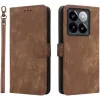 Coque portefeuille Phonesta Vintage Skin pour Xiaomi 14T Pro - Marron