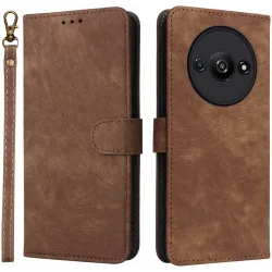 Coque portefeuille Phonesta Vintage Skin pour Xiaomi Redmi A3 - Marron