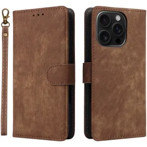 Coque portefeuille Phonesta Vintage Skin pour Apple iPhone 16 Pro Max - Marron