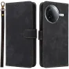 Coque portefeuille Phonesta Vintage Skin pour Xiaomi Poco F7 Pro/F7 Ultra - Noir