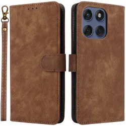 Coque portefeuille Phonesta Vintage Skin pour Motorola Edge 60 / Edge 60 Fusion - Marron