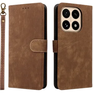 Coque portefeuille Phonesta Vintage Skin pour Xiaomi 15T - Marron