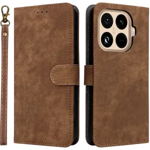 Coque portefeuille Phonesta Vintage Skin pour Xiaomi 15T Pro - Marron
