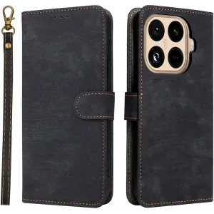 Coque portefeuille Phonesta Vintage Skin pour Xiaomi 15T Pro - Noir