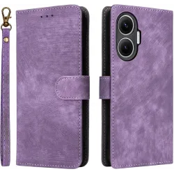 Coque portefeuille Phonesta Vintage Skin pour Xiaomi Poco F7 - Violet