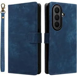 Coque portefeuille Phonesta Vintage Skin pour Samsung Galaxy Z Fold 7 - Bleu