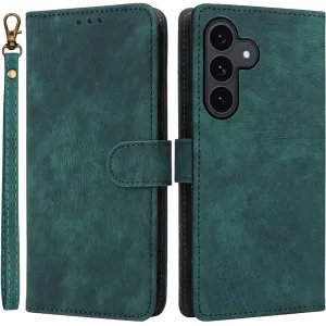 Coque portefeuille Phonesta Vintage Skin pour Samsung Galaxy S25 FE - Vert