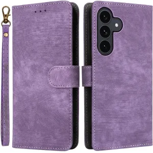 Coque portefeuille Phonesta Vintage Skin pour Samsung Galaxy S25 FE - Violet