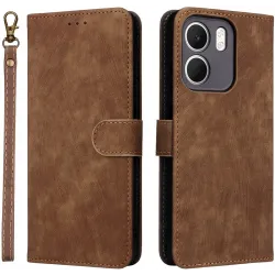 Coque portefeuille Phonesta Vintage Skin pour Oppo A5x - Marron