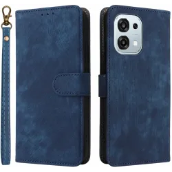 Coque portefeuille Phonesta Vintage Skin pour Oppo A6 Pro - Bleu