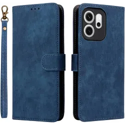 Coque portefeuille Phonesta Vintage Skin pour Oppo Reno14 F/FS - Bleu