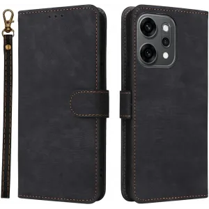 Coque portefeuille Phonesta Vintage Skin pour Oppo Reno14 - Noir