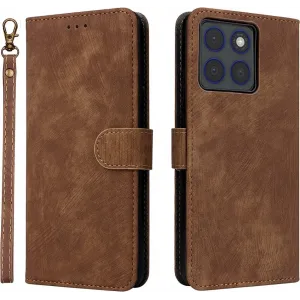 Coque portefeuille Phonesta Vintage Skin pour Motorola Edge 70 - Marron