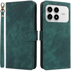 Coque portefeuille Phonesta Vintage Skin pour Xiaomi Poco F8 Pro - Vert