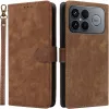 Coque portefeuille Phonesta Vintage Skin pour Xiaomi Poco F8 Ultra - Marron