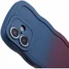 Coque arrière en silicone Phonesta Wavy Gradient pour Apple iPhone 16 - Bleu foncé/Violet foncé 6
