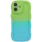 Coque arrière en silicone Phonesta Wavy Gradient pour Apple iPhone 16 - Vert/Bleu