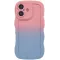 Coque arrière en silicone Phonesta Wavy Gradient pour Apple iPhone 16 - Rose/Bleu