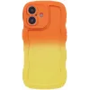 Coque arrière en silicone Phonesta Wavy Gradient pour Apple iPhone 16 Plus - Orange/Jaune