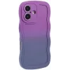 Coque arrière en silicone Phonesta Wavy Gradient pour Apple iPhone 16 Plus - Violet 2