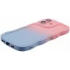 Coque arrière en silicone Phonesta Wavy Gradient pour Apple iPhone 16 Plus - Rose/Bleu 5