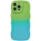 Coque arrière en silicone Phonesta Wavy Gradient pour Apple iPhone 16 Pro - Vert/Bleu